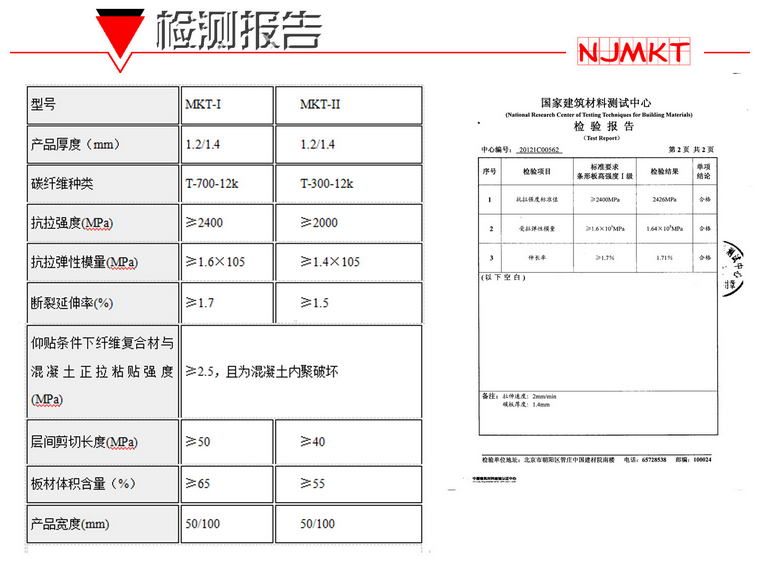 曼卡特碳纤维板检测报告