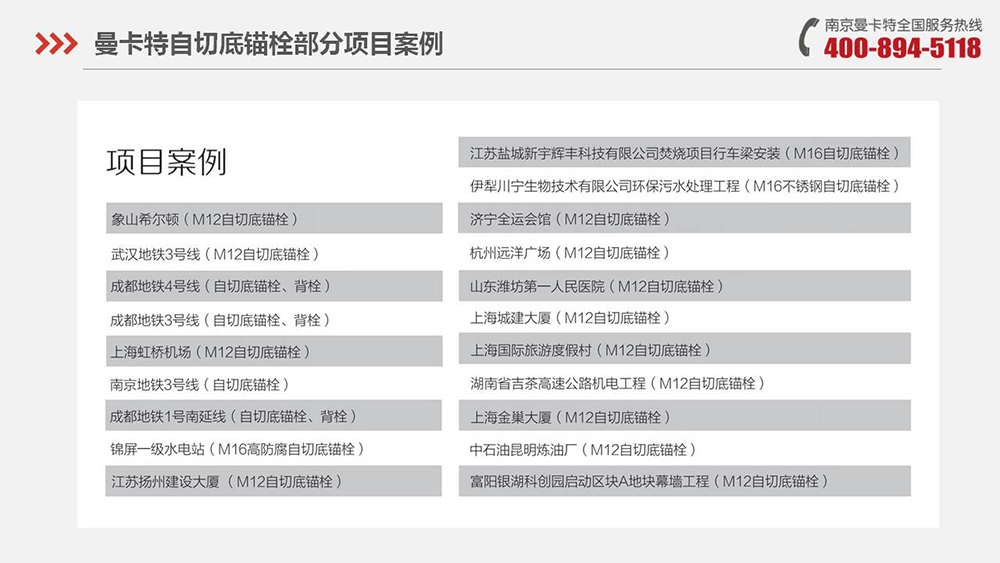 自切底锚栓_22_曼卡特自切底锚栓项目案例